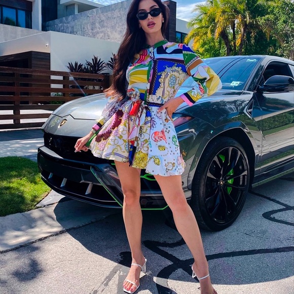 ZARA Chain Print Dress - Picture 2 of 16